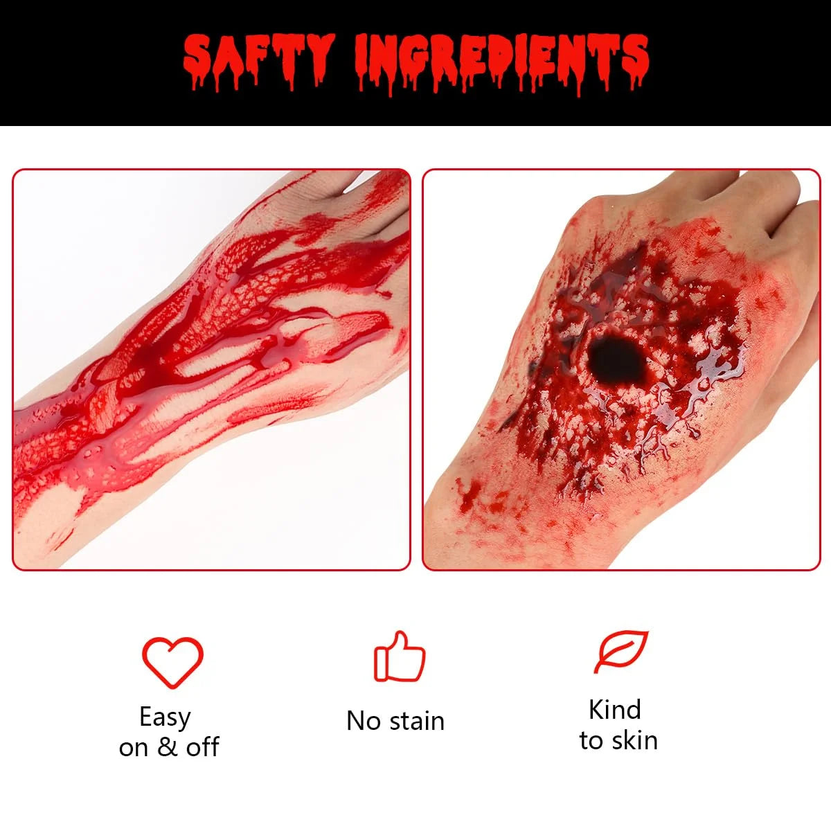 Halloween Fake Blood 3-Piece SFX Set – Stage, Spray & Coagulated Blood