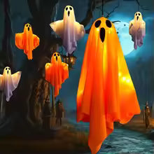LED Hanging Halloween Ghost – Light-Up Indoor & Outdoor Decoration