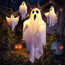 LED Hanging Halloween Ghost – Light-Up Indoor & Outdoor Decoration